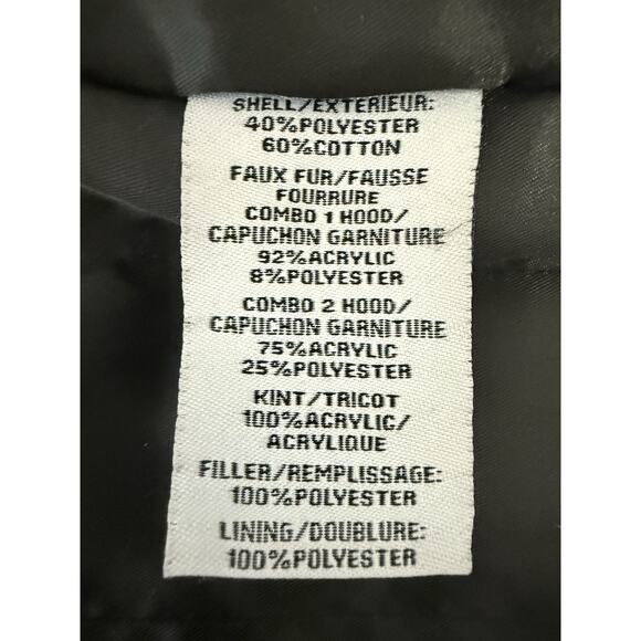 Belle Badgley Mischka Women's Medium Parka Jacket Black Leopard Faux Fur Hood - Picture 9 of 16